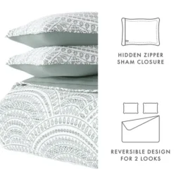 Quilts-Kirkland's Home Green Scalloped Reversible 2-Pc. Twin Quilt Set Green/White