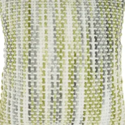 Pillows-Kirkland's Home Green Space Dye Woven Pillow Green/White