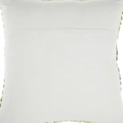 Pillows-Kirkland's Home Green Space Dye Woven Pillow Green/White
