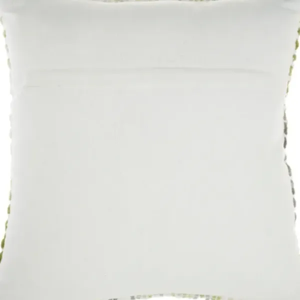 Pillows-Kirkland's Home Green Space Dye Woven Pillow Green/White