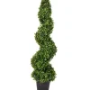 Trees & Topiaries-Kirkland's Home Green Spiral Boxwood Potted Topiary, 3 Ft.