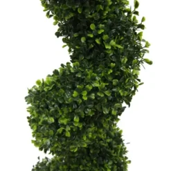 Trees & Topiaries-Kirkland's Home Green Spiral Boxwood Potted Topiary, 3 Ft.