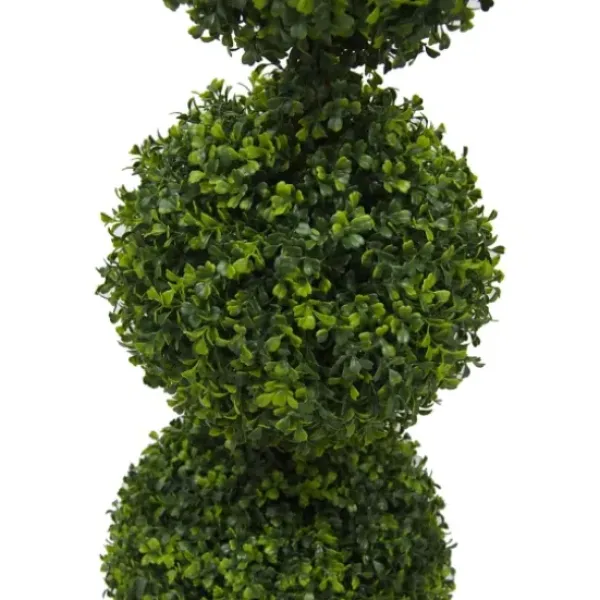 Trees & Topiaries-Kirkland's Home Green Triple Ball Boxwood Potted Topiary, 4 Ft.
