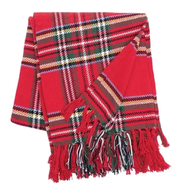 Blankets & Throws-Kirkland's Home Green Yellow Christmas Throw Blanket Red