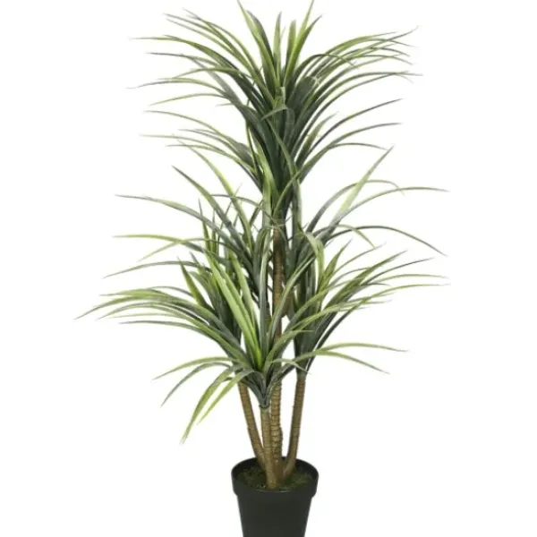 Trees & Topiaries-Kirkland's Home Green Yucca Tree In Black Planter