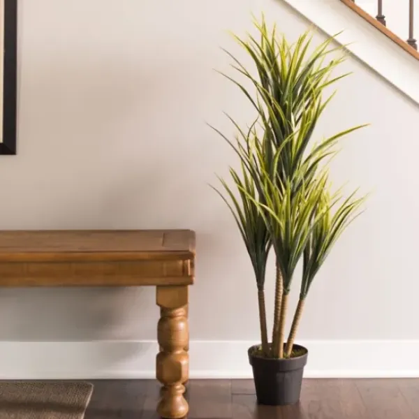 Trees & Topiaries-Kirkland's Home Green Yucca Tree In Black Planter