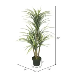 Trees & Topiaries-Kirkland's Home Green Yucca Tree In Black Planter