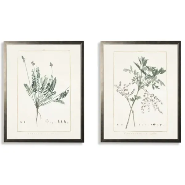 Framed Art-Kirkland's Home Greenery Botanicals I Framed Art Prints, Set Of 2 Ivory/Green
