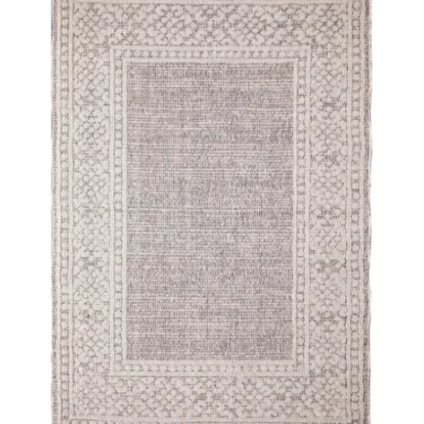 Outdoor Rugs-Kirkland's Home Gretchen Tribal Outdoor Area Rug, 5X8 Gray