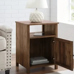 Accent & End Tables-Kirkland's Home Grooved Door Barnwood Side Table Brown