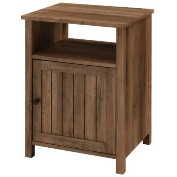 Accent & End Tables-Kirkland's Home Grooved Door Barnwood Side Table Brown