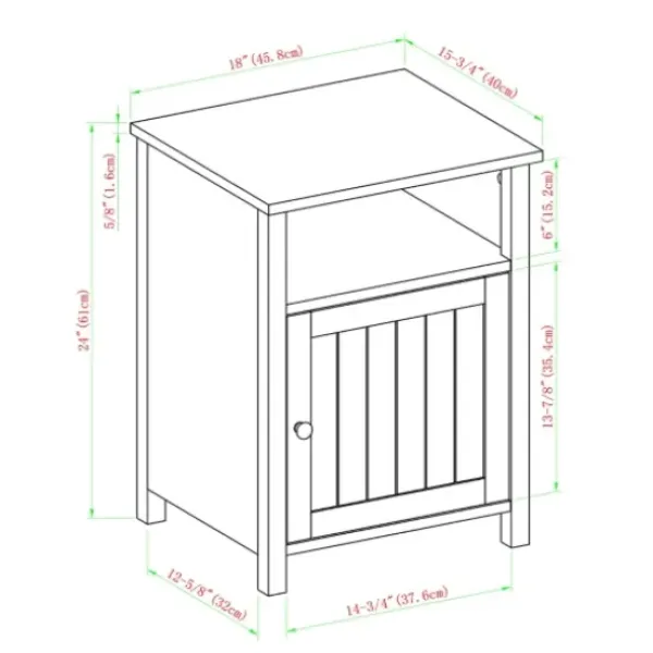 Accent & End Tables-Kirkland's Home Grooved Door Barnwood Side Table Brown