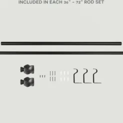 Curtain Rods & Hardware-Kirkland's Home Gunmetal Hyde Wrap Around Curtain Rod, 120 In.