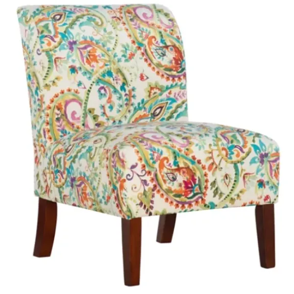 Accent Chairs-Kirkland's Home Hailey Bright Paisley Curved Back Slipper Chair Multi
