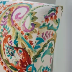 Accent Chairs-Kirkland's Home Hailey Bright Paisley Curved Back Slipper Chair Multi