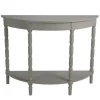 Console Tables-Kirkland's Home Half Round Wood Console Table Gray