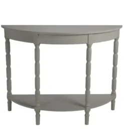 Console Tables-Kirkland's Home Half Round Wood Console Table Gray