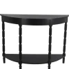 Console Tables-Kirkland's Home Half Round Wood Console Table Black