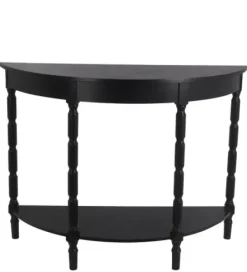 Console Tables-Kirkland's Home Half Round Wood Console Table Black