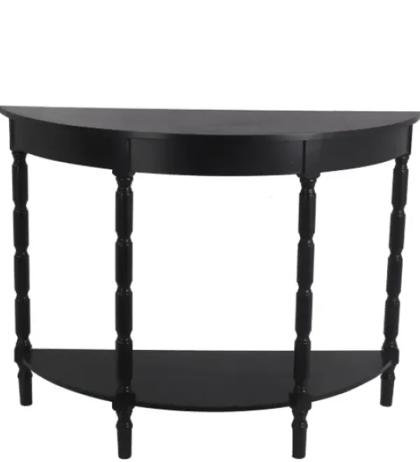 Console Tables-Kirkland's Home Half Round Wood Console Table Black