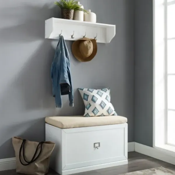 Entryway Furniture-Kirkland's Home Halie Modern Upholstered 2-Pc. Hall Tree Set