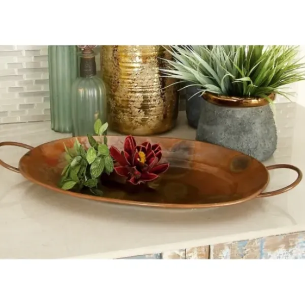 Decorative Trays-Kirkland's Home Hammered Copper 3-Pc. Iridescent Tray Set Brown