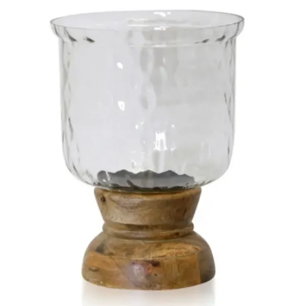 Candle Holders-Kirkland's Home Hammered Glass Globe Candle Holder, 13 In. Brown