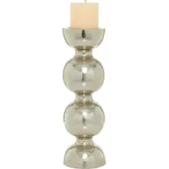 Candle Holders-Kirkland's Home Hammered Metal Orb Candle Holder, 18 In. Silver