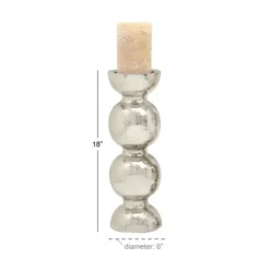 Candle Holders-Kirkland's Home Hammered Metal Orb Candle Holder, 18 In. Silver
