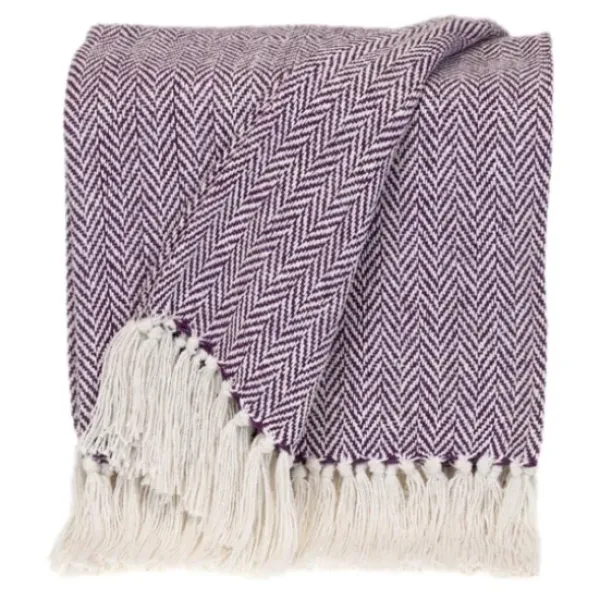Blankets & Throws-Kirkland's Home Hand Loomed Herringbone Throw Purple