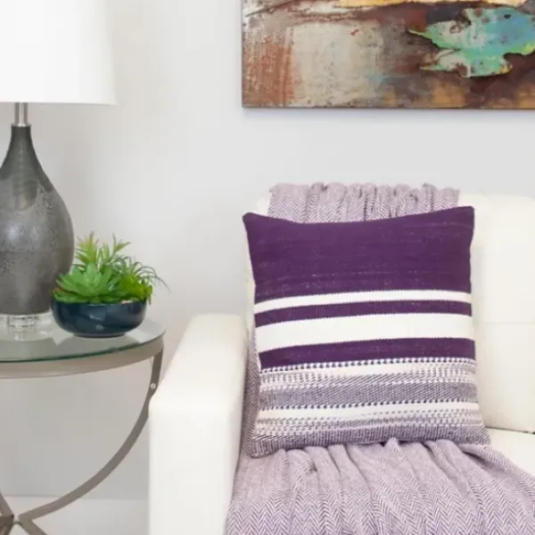 Blankets & Throws-Kirkland's Home Hand Loomed Herringbone Throw Purple