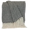 Blankets & Throws-Kirkland's Home Hand Loomed Herringbone Throw Black