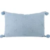 Pillows-Kirkland's Home Hand Stitched Floral Lumbar Pillow Blue
