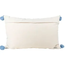Pillows-Kirkland's Home Hand Stitched Floral Lumbar Pillow Blue