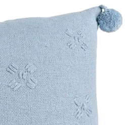 Pillows-Kirkland's Home Hand Stitched Floral Lumbar Pillow Blue