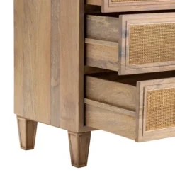 Dressers & Chests-Kirkland's Home Hand Woven Cane 3-Drawer Wood Chest