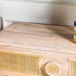 Dressers & Chests-Kirkland's Home Hand Woven Cane 3-Drawer Wood Chest