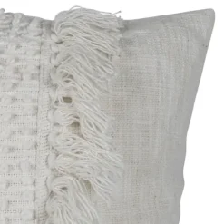 Pillows-Kirkland's Home Hand Woven Pulled Knot Pillow White