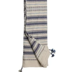 Blankets & Throws-Kirkland's Home Hand Woven Striped Throw Blanket Blue
