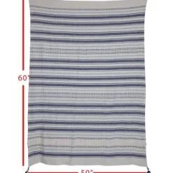 Blankets & Throws-Kirkland's Home Hand Woven Striped Throw Blanket Blue