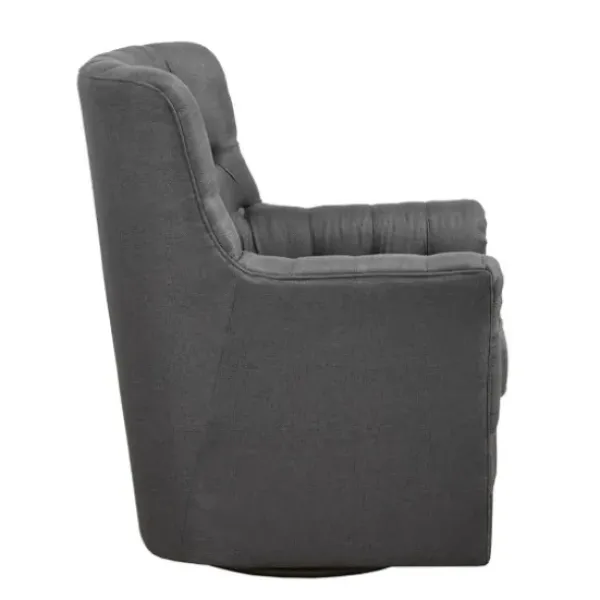 Accent Chairs-Kirkland's Home Hand-Tufted Swivel Glider Accent Chair Gray