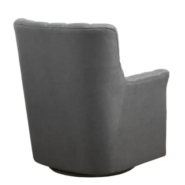Accent Chairs-Kirkland's Home Hand-Tufted Swivel Glider Accent Chair Gray