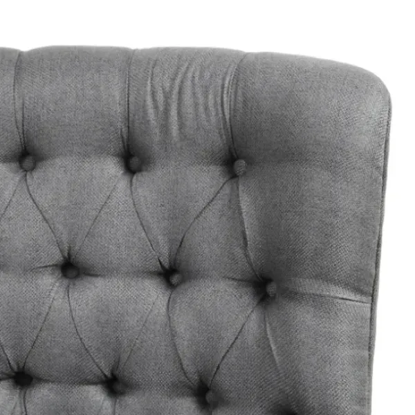 Accent Chairs-Kirkland's Home Hand-Tufted Swivel Glider Accent Chair Gray