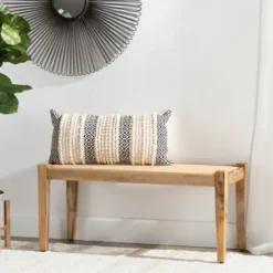 Entryway Furniture-Kirkland's Home Handwoven Rattan Cane And Mango Wood Bench