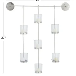 Sconces-Kirkland's Home Hanging Glass Votive Wall Plaque Silver