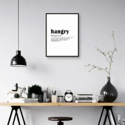 Wall Quotes & Signs-Kirkland's Home Hangry Definition Canvas Art Print White/Black