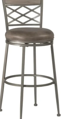 Bar Stools & Counter Height Stools-Kirkland's Home Hanover Swivel Pewter Garden Lattice Counter Stool Brown