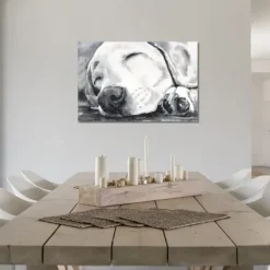 Canvas Art-Kirkland's Home Happy Dreams Dog Giclee Canvas Art Print, 40X26 Gray