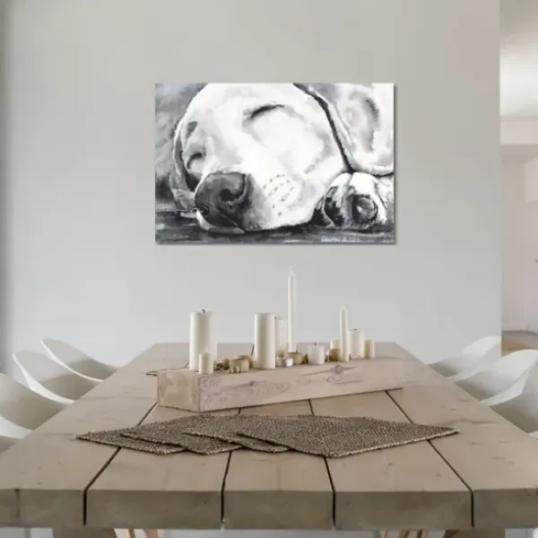 Canvas Art-Kirkland's Home Happy Dreams Dog Giclee Canvas Art Print, 40X26 Gray