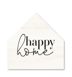 Wall Quotes & Signs-Kirkland's Home Happy Home House Shaped Canvas Art Print White